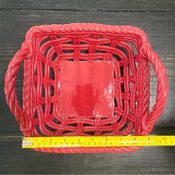 Ceramic Red Woven Chill and Heat Serving Basket - Picture 9 of 9
